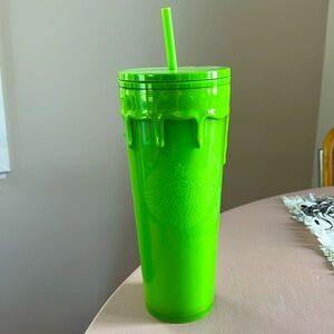 Starbucks Green Glow In The Dark Drip Slime Halloween 2023 Tumbler BRAND NEW